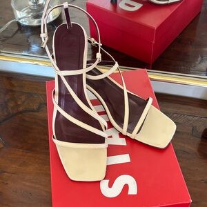 Staud Women's Strappy Square-Toe Sandals in Cream - Sz 39